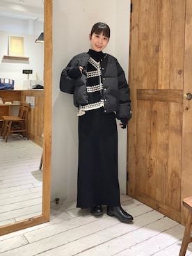 「PUAL CE CIN（ピュアルセシン）のアイテム（ダウンジャケット/コート）」を使った、Honokaさん（レディース・157cm）の冬コーディネート