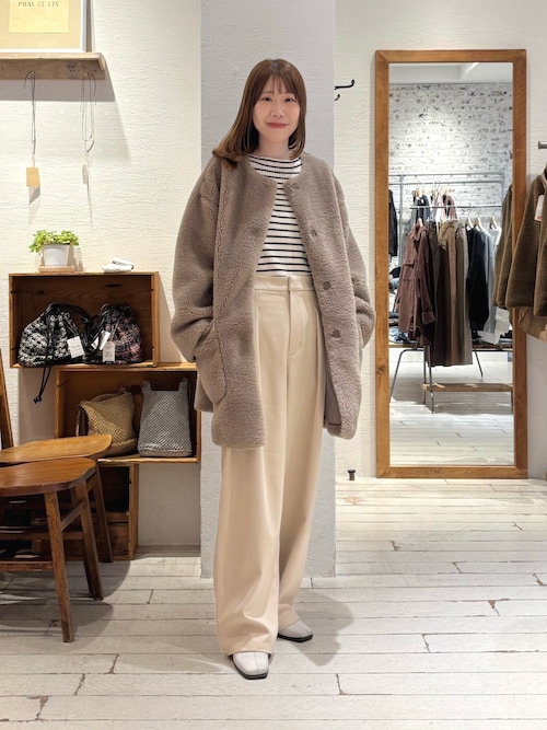 セール】リサイクルボアノーカラーコート（ノーカラーコート）｜PUAL