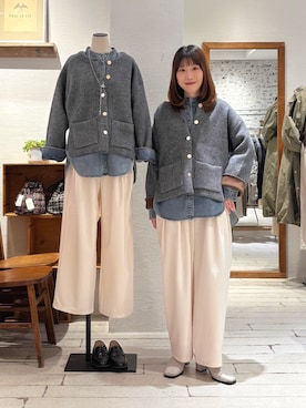 「アイテム（スラックス）」を使った、Honokaさん（レディース・157cm）の秋コーディネート