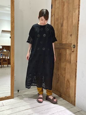 「スカラップ」｜「アイテム（ワンピース）」を使った、Honokaさん（レディース・157cm）の夏コーディネート
