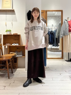 「アイテム（スウェット）」を使った、Honokaさん（レディース・157cm）の秋コーディネート