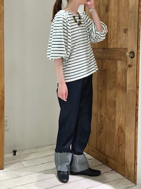 「おとなコーデ」｜「アイテム（Tシャツ/カットソー）」を使った、Honokaさん（レディース・157cm）の夏コーディネート