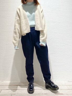「メロートップス」｜「アイテム（ニット/セーター）」を使った、Honokaさん（レディース・157cm）の秋コーディネート