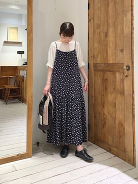 「シアタープロダクツ(THEATRE PRODUCTS)」｜「アイテム（ワンピース/ドレス）」を使った、Honokaさん（レディース・157cm）の春コーディネート