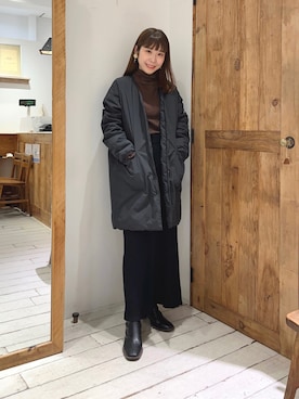 「シンフルコーデ」｜「アイテム（ダウンジャケット/コート）」を使った、Honokaさん（レディース・157cm）の秋コーディネート