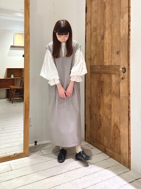 「春服デビュー宣言」｜「アイテム（ジャンパースカート）」を使った、Honokaさん（レディース・157cm）の春コーディネート