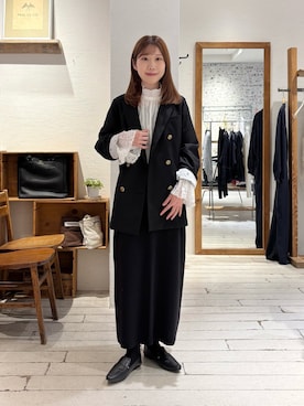 「PUAL CE CIN（ピュアルセシン）の【Du noir】ナロースカート（スカート、ブラック系）」を使った、Honokaさん（レディース・157cm）の春コーディネート