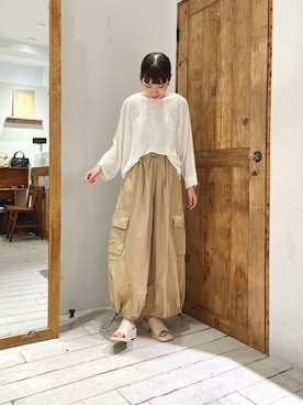 「ロゴニット」｜「アイテム（サンダル）」を使った、Honokaさん（レディース・157cm）の夏コーディネート