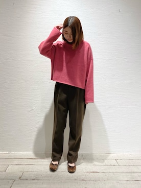 「ピンク色」｜Honokaさん（レディース・157cm）の秋コーディネート