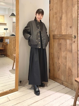 「PUAL CE CIN（ピュアルセシン）のアイテム（ブルゾン）」を使った、Honokaさん（レディース・157cm）の冬コーディネート