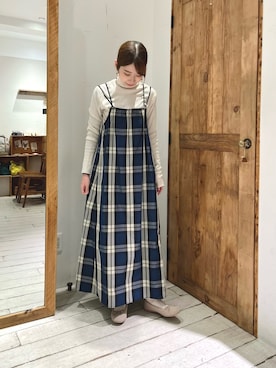 「ハイネックトップス」｜Honokaさん（レディース・157cm）の秋コーディネート