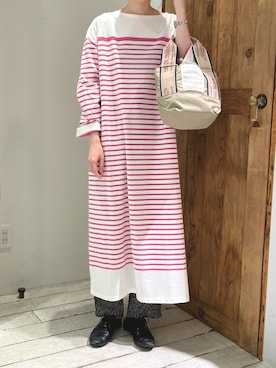 「シアタープロダクツ(THEATRE PRODUCTS)」｜「アイテム（ワンピース/ドレス）」を使った、Honokaさん（レディース・157cm）の夏コーディネート