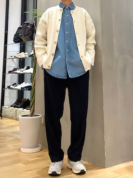 「ビッグシャツ」｜「アイテム（ジャケット/アウター）」を使った、ショウゴさん（メンズ・182cm）の春コーディネート