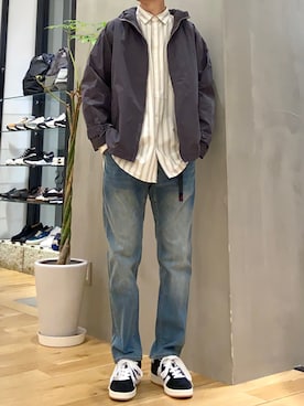 「グラミチ」｜「アイテム（ブルゾン）」を使った、ショウゴさん（メンズ・182cm）の冬コーディネート