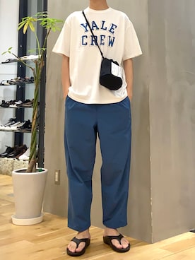 「BURLAP OUTFITTER（バーラップアウトフィッター）のアイテム（ショルダーバッグ）」を使った、ショウゴさん（メンズ・182cm）の夏コーディネート