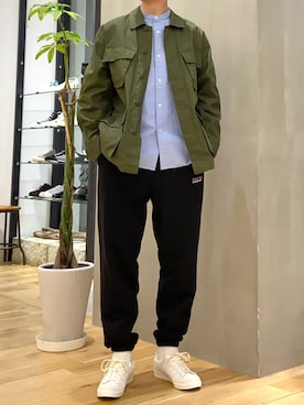 「patagonia」｜「アイテム（ミリタリージャケット）」を使った、ショウゴさん（メンズ・182cm）の春コーディネート
