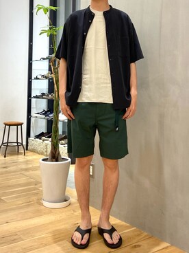 「OOFOS（ウーフォス）のOOFOS　Ooriginal（サンダル）」を使った、ショウゴさん（メンズ・182cm）の夏コーディネート