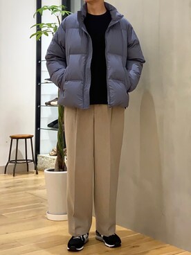 「ワッフル」｜「アイテム（ダウンジャケット/コート）」を使った、ショウゴさん（メンズ・182cm）の秋コーディネート