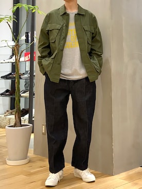 「FORK&SPOON」｜「アイテム（ミリタリージャケット）」を使った、ショウゴさん（メンズ・182cm）の春コーディネート