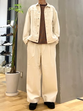 「clarks」｜「アイテム（デニムジャケット）」を使った、ショウゴさん（メンズ・182cm）の秋コーディネート