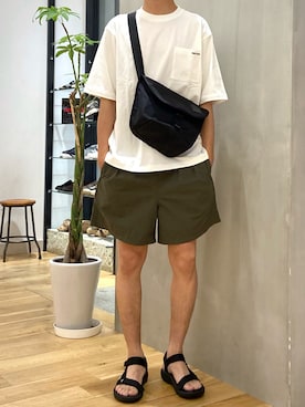 「WILD THINGS（ワイルドシングス）のアイテム（バッグ）」を使った、ショウゴさん（メンズ・182cm）の夏コーディネート