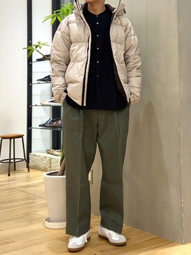 「ジャーマントレーナー」｜「アイテム（ダウンジャケット/コート）」を使った、ショウゴさん（メンズ・182cm）の冬コーディネート