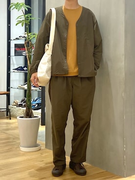 「BURLAP OUTFITTER（バーラップアウトフィッター）のアイテム（ブルゾン）」を使った、ショウゴさん（メンズ・182cm）の夏コーディネート