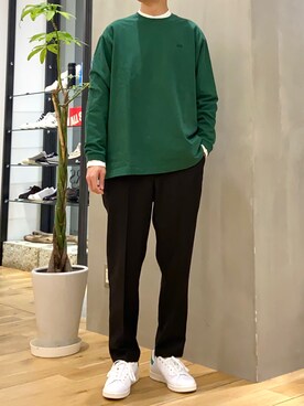 「FORK&SPOON」｜「アイテム（スラックス）」を使った、ショウゴさん（メンズ・182cm）の春コーディネート