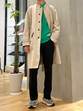 「Wrangler」｜「アイテム（ステンカラーコート）」を使った、ショウゴさん（メンズ・182cm）の冬コーディネート
