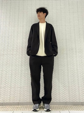 「アイテム（セットアップ、ブラウン系）」を使った、ショウゴさん（メンズ・182cm）の秋コーディネート