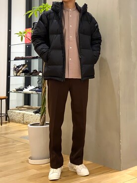 「Wrangler」｜「アイテム（ダウンジャケット/コート）」を使った、ショウゴさん（メンズ・182cm）の冬コーディネート
