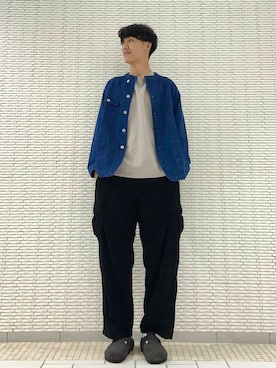 「PENNEYS（ぺニーズ）の『別注』PENNEYS×DOORS　THE FOX 天竺 Long-Sleeve T-Shirts（Tシャツ/カットソー）」を使った、ショウゴさん（メンズ・182cm）の秋コーディネート