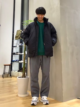 「EKAL（エカル）のアイテム（ダウンジャケット/コート）」を使った、ショウゴさん（メンズ・182cm）の冬コーディネート