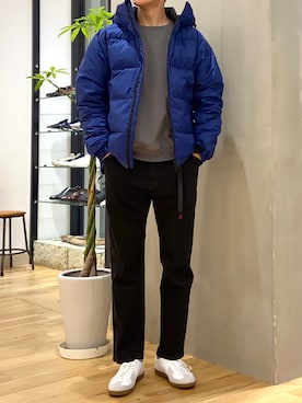 「ジャーマントレーナー」｜「アイテム（ダウンジャケット/コート）」を使った、ショウゴさん（メンズ・182cm）の冬コーディネート