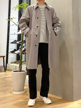 「Wrangler」｜「アイテム（ステンカラーコート）」を使った、ショウゴさん（メンズ・182cm）の冬コーディネート