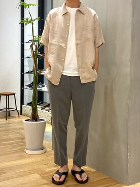 「OOFOS（ウーフォス）のOOFOS　Ooriginal（サンダル）」を使った、ショウゴさん（メンズ・182cm）の夏コーディネート