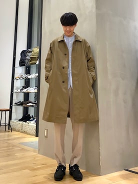 「春服デビュー宣言」｜「アイテム（ステンカラーコート）」を使った、ショウゴさん（メンズ・182cm）の春コーディネート