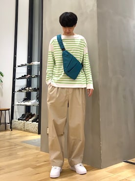 「S.M.L（サムシング・ミッシング・イン・ライフ）のアイテム」を使った、ショウゴさん（メンズ・182cm）の春コーディネート