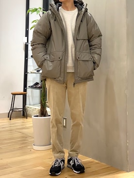 「EKAL（エカル）のアイテム（ダウンジャケット/コート）」を使った、ショウゴさん（メンズ・182cm）の冬コーディネート