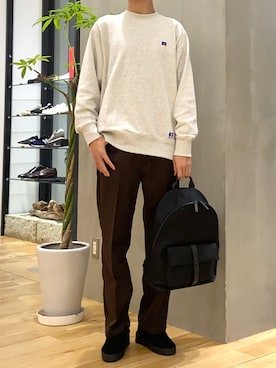 「Wrangler」｜「アイテム（スウェット）」を使った、ショウゴさん（メンズ・182cm）の冬コーディネート
