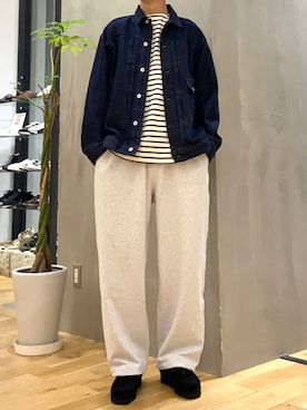 「clarks」｜「アイテム（デニムジャケット）」を使った、ショウゴさん（メンズ・182cm）の秋コーディネート