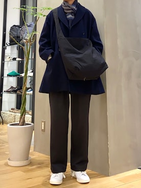 「アイテム（ピーコート）」を使った、ショウゴさん（メンズ・182cm）の冬コーディネート