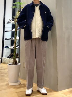 「ジャーマントレーナー」｜「アイテム（ブルゾン）」を使った、ショウゴさん（メンズ・182cm）の冬コーディネート