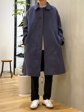 「ジャーマントレーナー」｜「アイテム（ステンカラーコート）」を使った、ショウゴさん（メンズ・182cm）の秋コーディネート