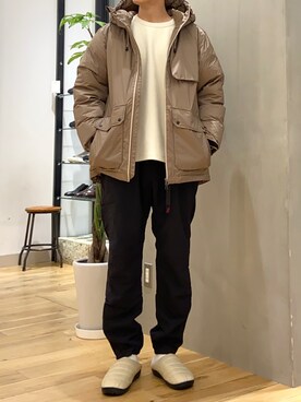 「EKAL（エカル）のアイテム（ダウンジャケット/コート）」を使った、ショウゴさん（メンズ・182cm）の冬コーディネート