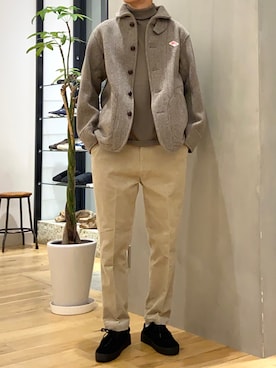 「DANTON（ダントン）のアイテム（ブルゾン）」を使った、ショウゴさん（メンズ・182cm）の秋コーディネート
