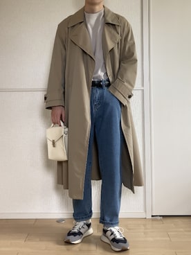 「デニムっていいよね」｜「アイテム（トレンチコート）」を使った、いっせいさん（メンズ・170cm）の夏コーディネート