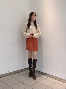 「オレンジスカート」｜まみさん（レディース・164cm）の秋コーディネート