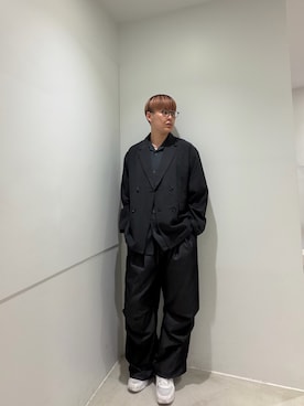 「SENSE OF PLACE by URBAN RESEARCH(センスオブプレイスバイアーバンリサーチ)の『速乾』ドライタッチオープンカラールーズショートスリーブシャツ(シャツ/ブラウス、グレー系)」を使った、kokiさん(メンズ・181cm)の春コーディネート