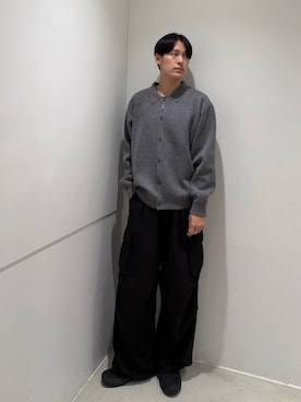「SENSE OF PLACE by URBAN RESEARCH(センスオブプレイスバイアーバンリサーチ)の『一部WEB限定カラー』『洗濯可』スウェットライクニットカーディガン(カーディガン/ボレロ、グレー系)」を使った、kokiさん(メンズ・181cm)の秋コーディネート